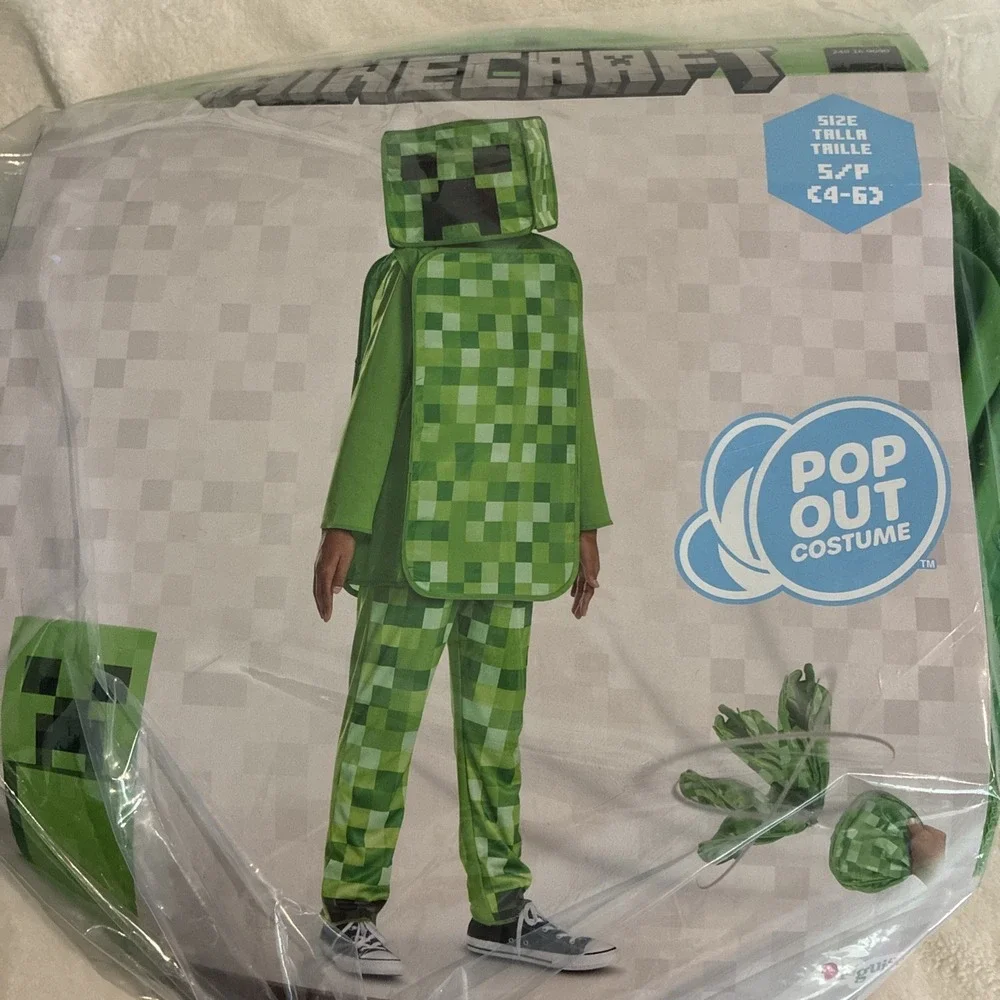 Minecraft 'Pop Out' Creeper Classic Costume boys size 4-6